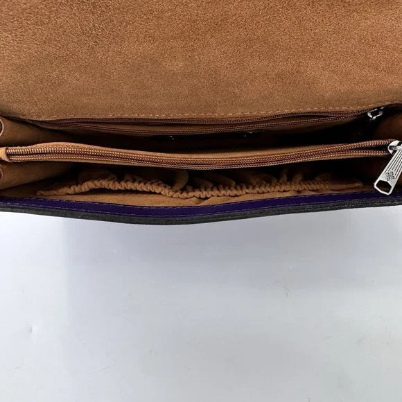 Patricia Nash Annecy Flap Violet Embroidered Crossbody Bag Butterfly Flap - Picture 8 of 16